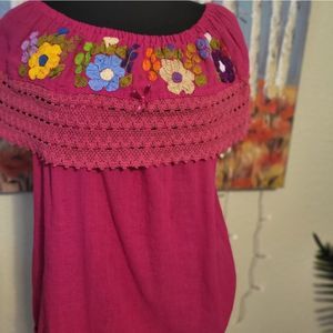 Pink EMBROIDERED TOP